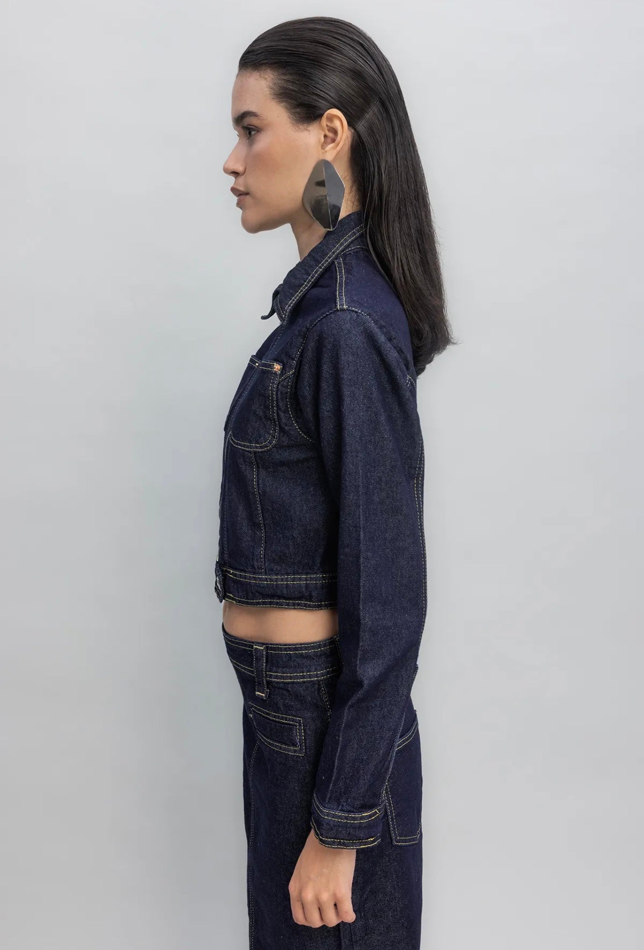 CROP DENIM COAT