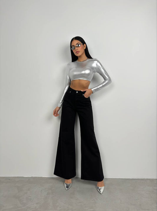 METALLIC CROP TOP