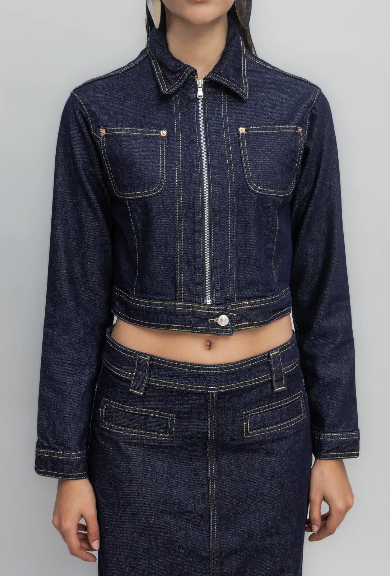 CROP DENIM COAT