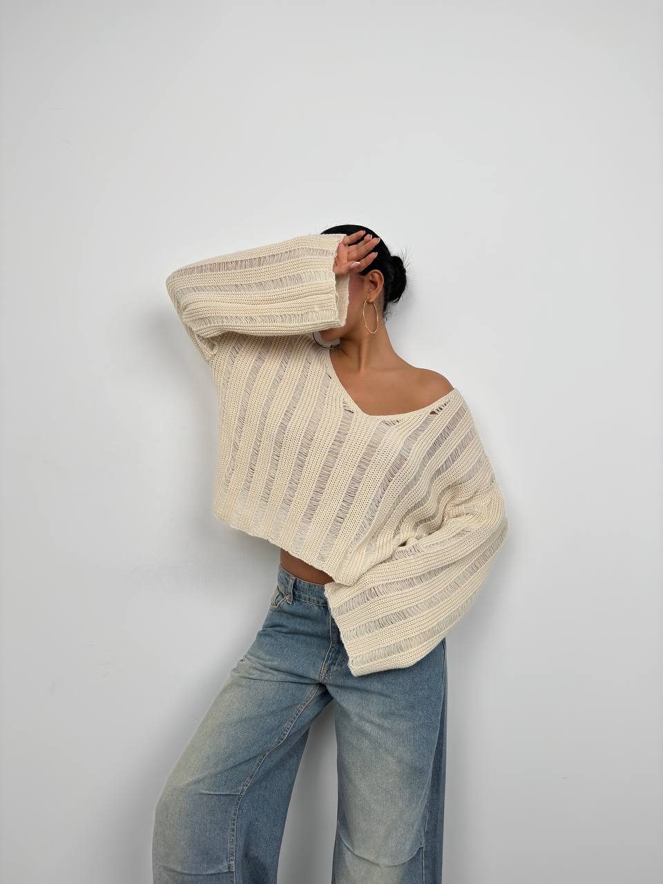 LASER-CUT KNIT TOP