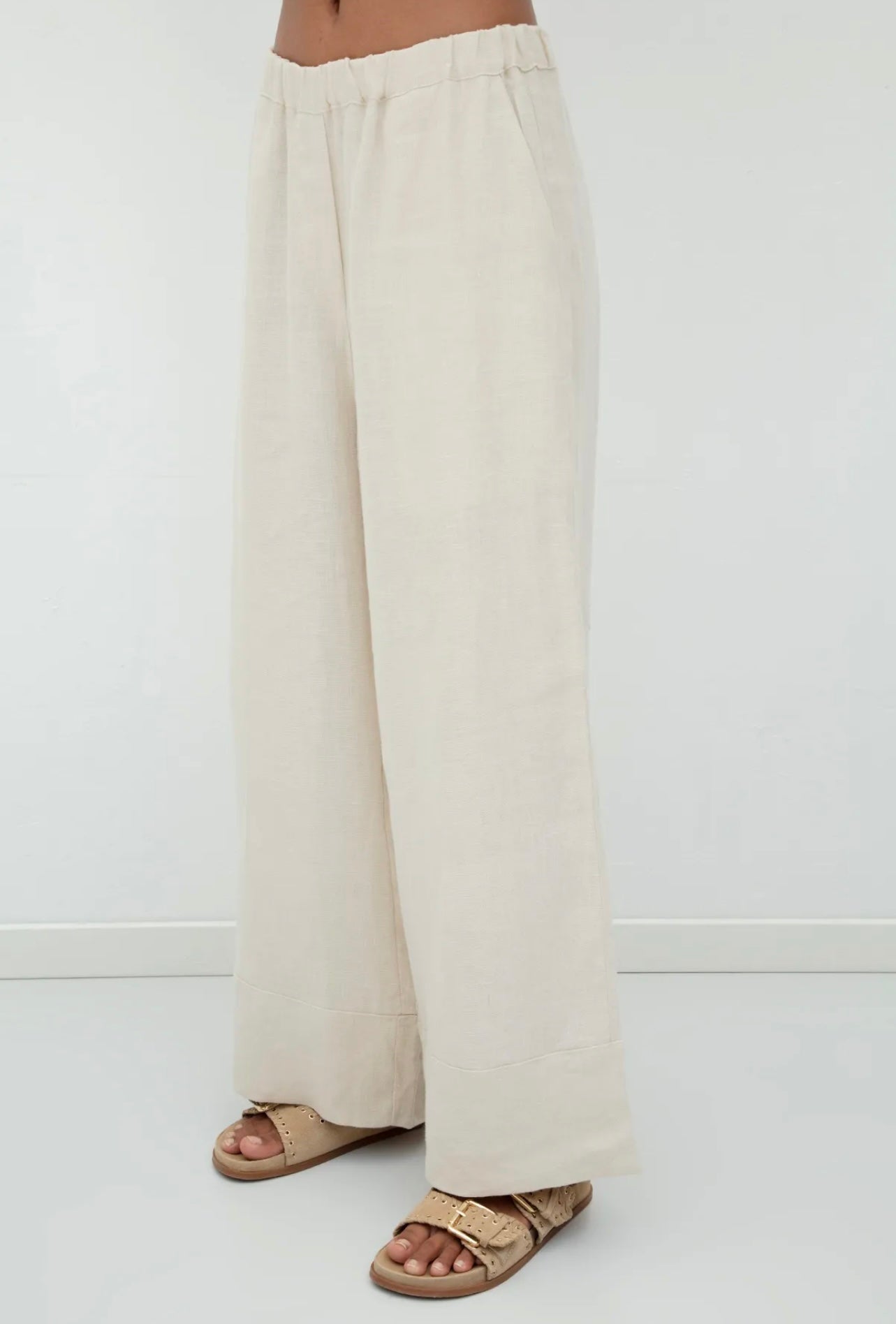 LINEN LOOSE TROUSERS