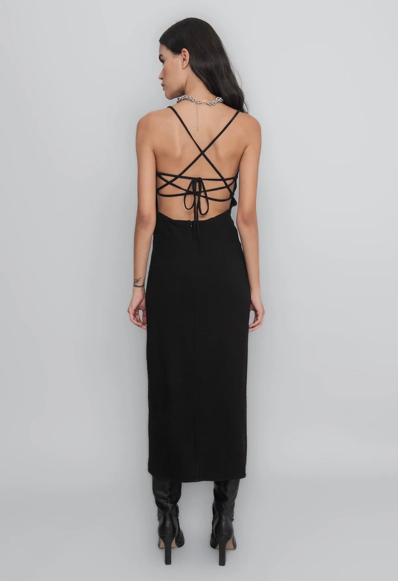 STRAPPED MIDI DRESS