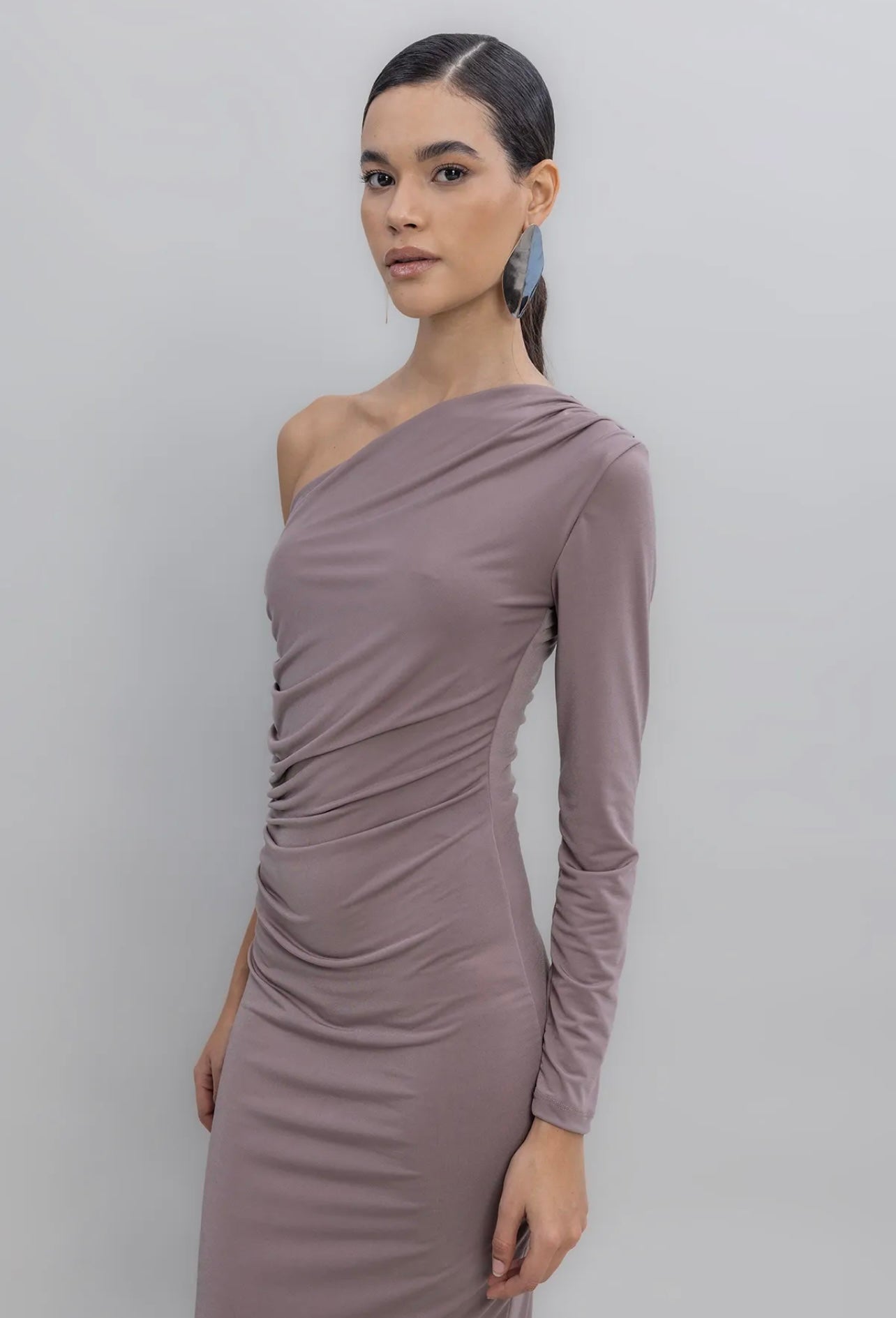 ONE SHOULDER MIDI DRESS