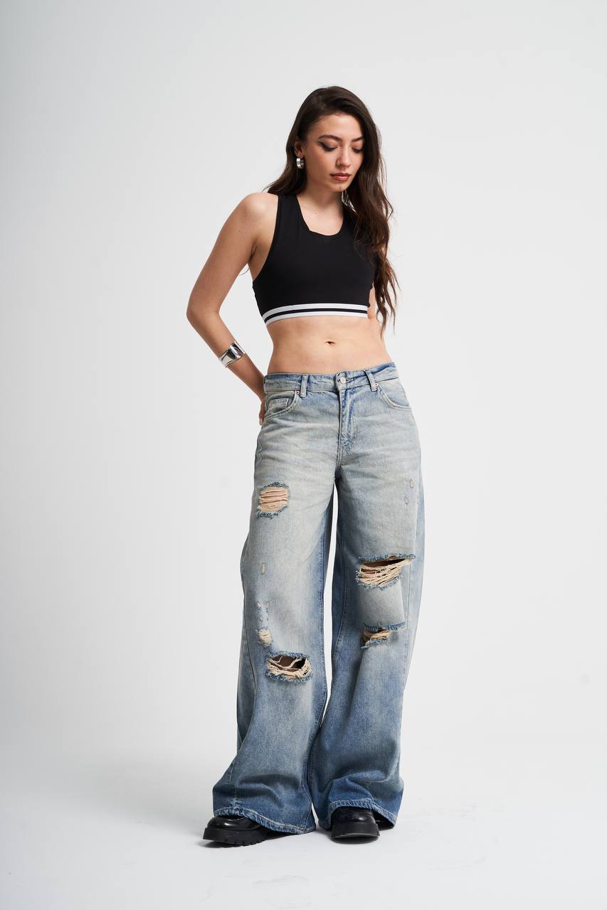 BAGGY RIPPED JEANS CD122