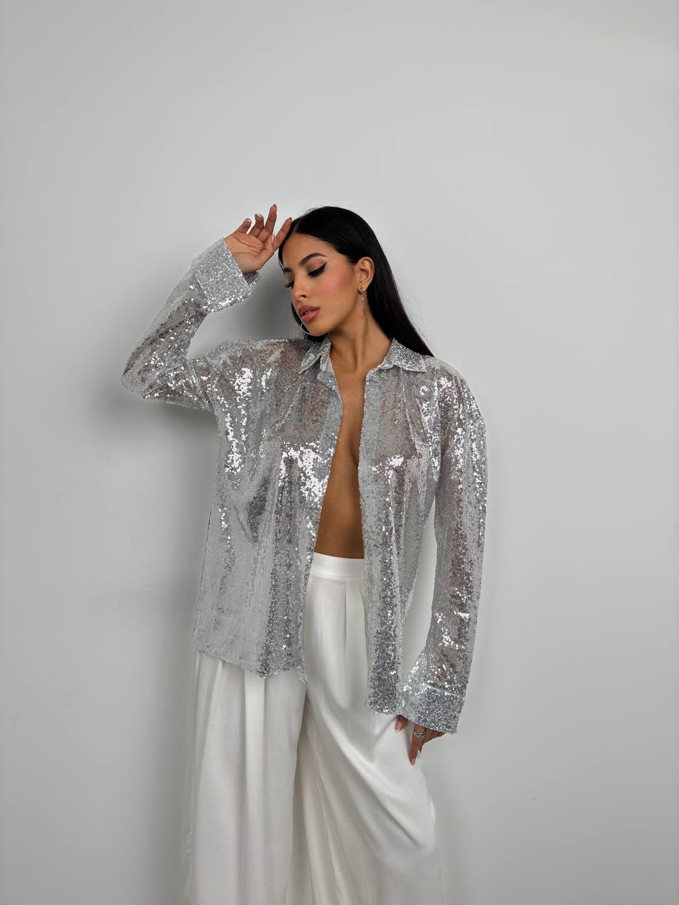 OVERSIZED SEQUINED SHIRT