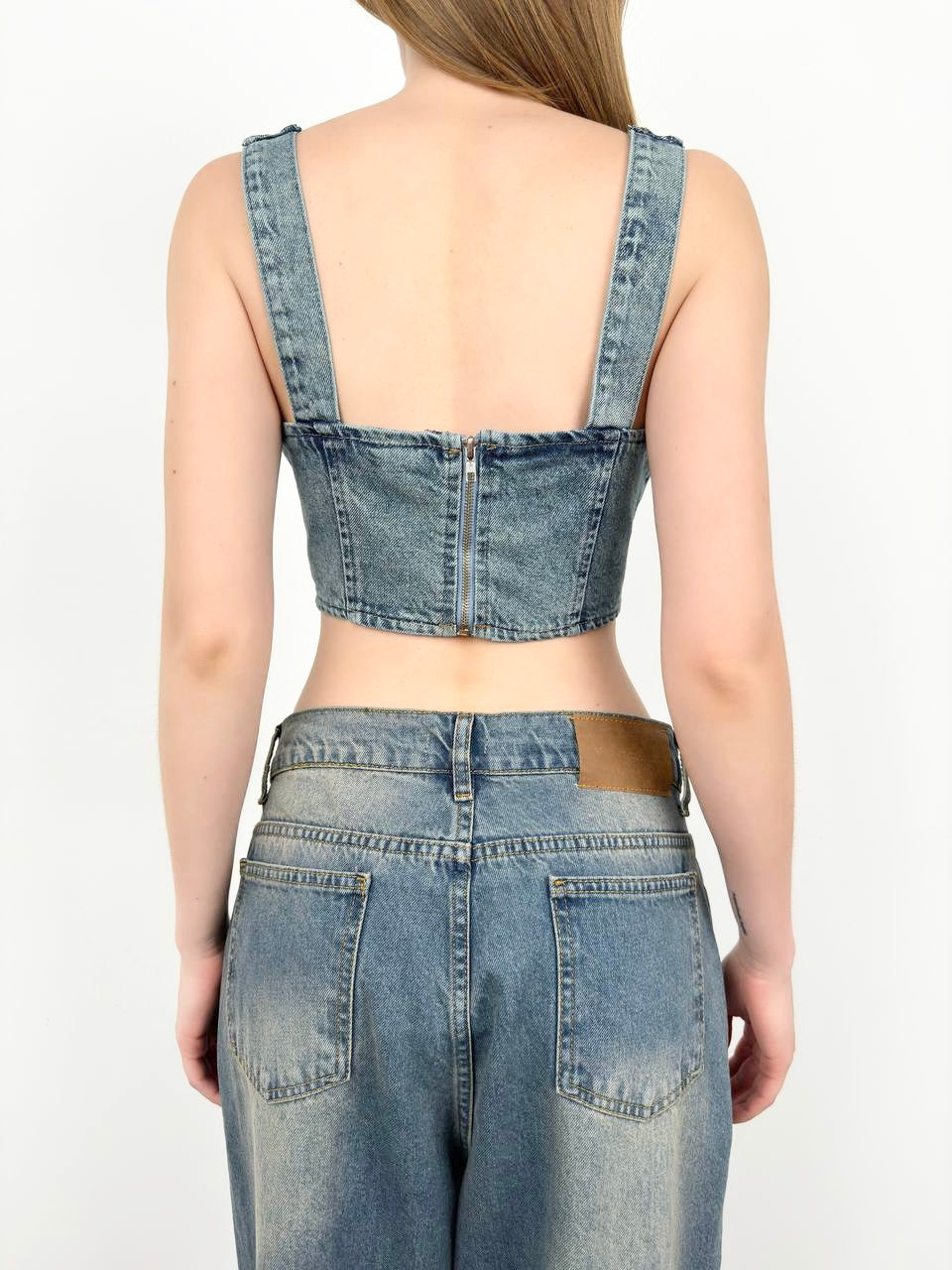 DENIM CROP SHIRT