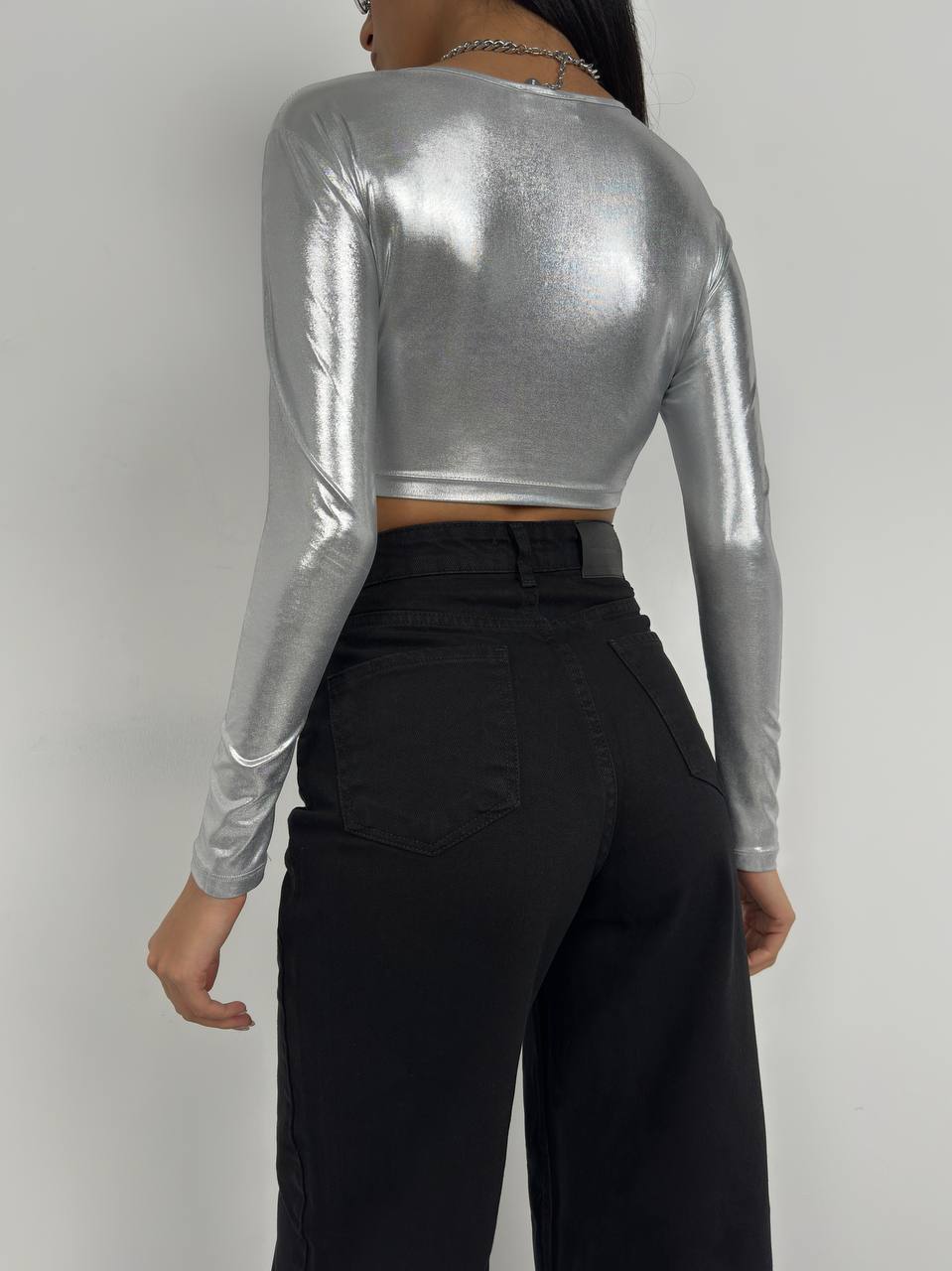 METALLIC CROP TOP