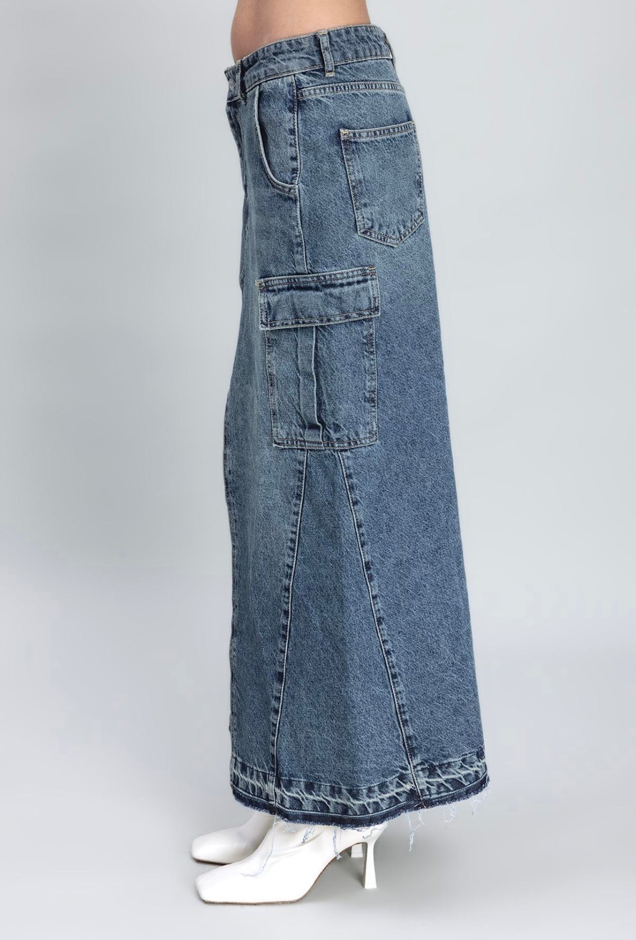 CARGO DENIM SKIRT