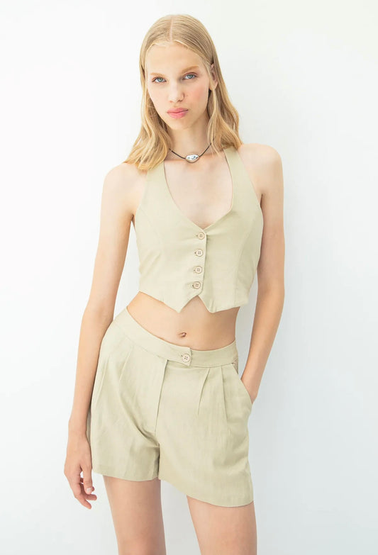 WAIST COAT AND BERMUDA SHORT COLLECTION CO-ORD