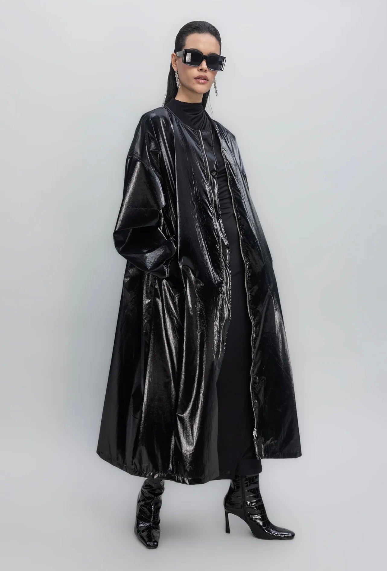 OVERSIZED LEATHER TRENCH COAT