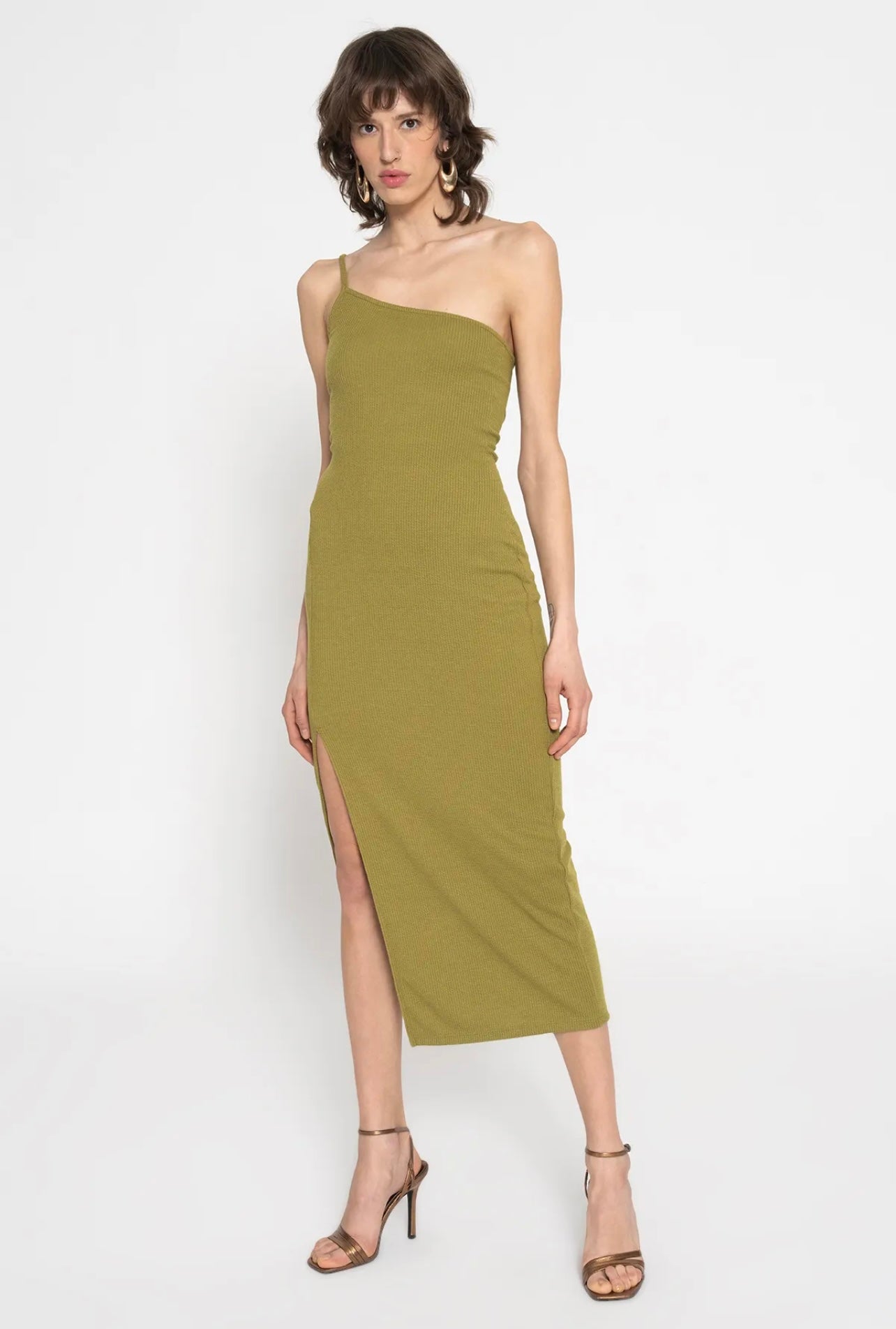 ASYMMETRIC MIDI DRESS