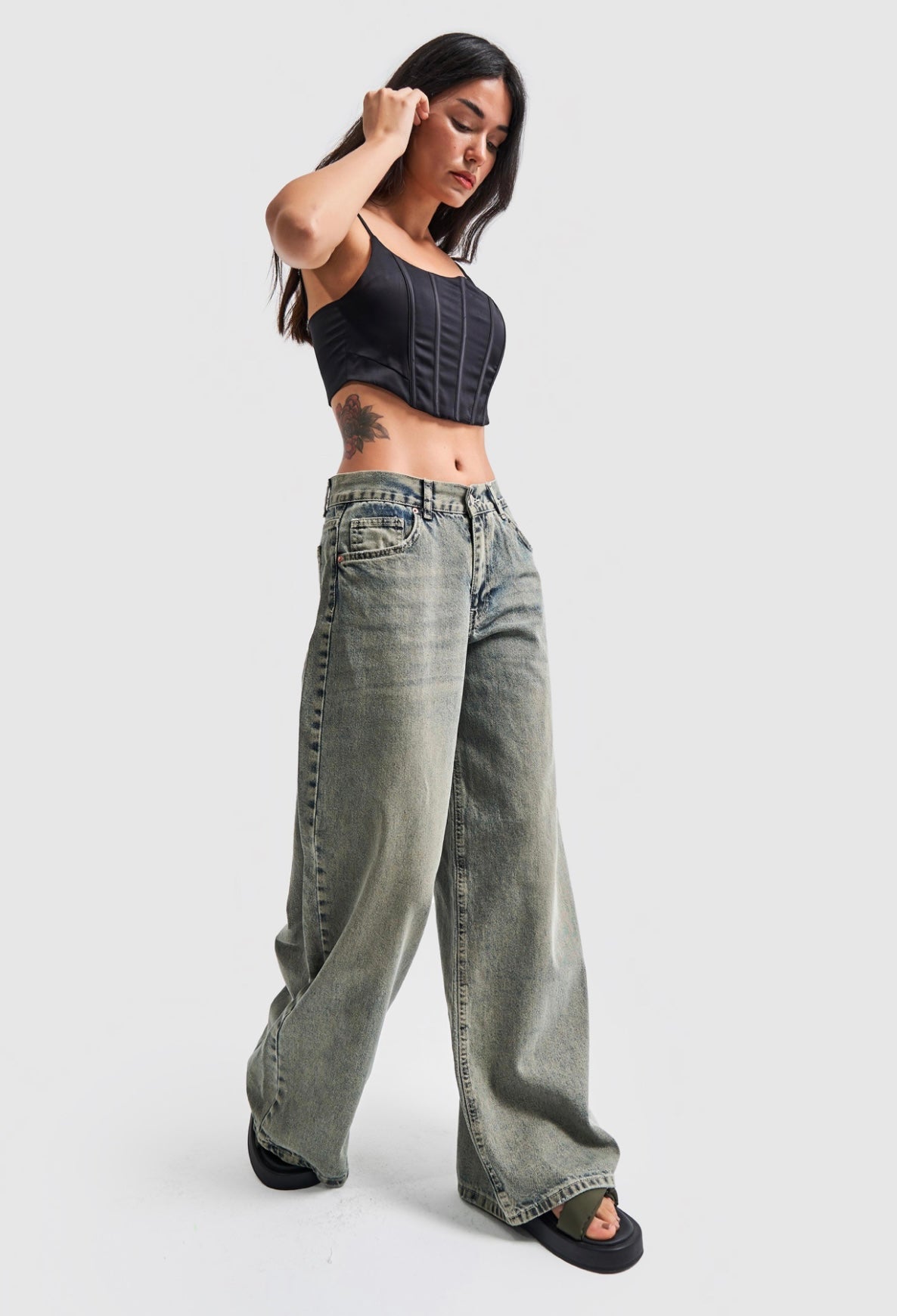 PIMKIE WIDE PALAZZO LEG JEANS