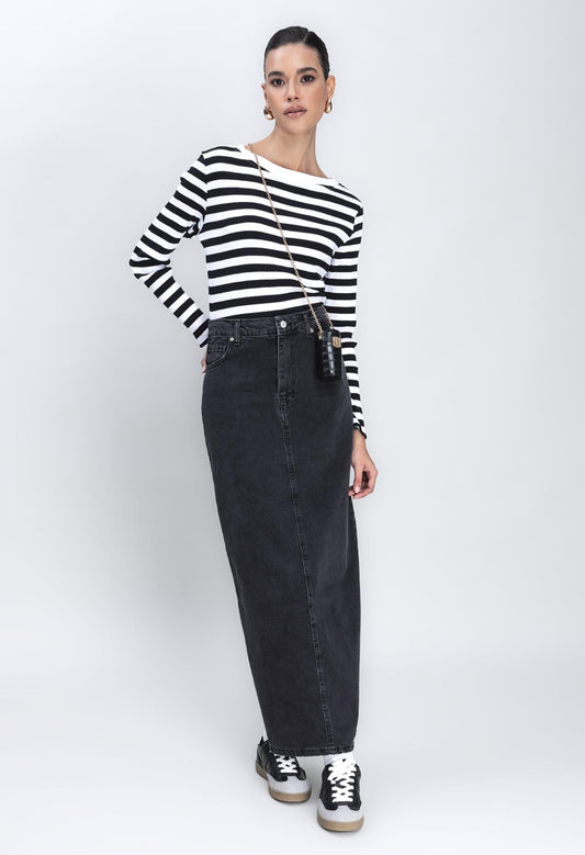 HIGH-RISE MAXI PENCIL SKIRT