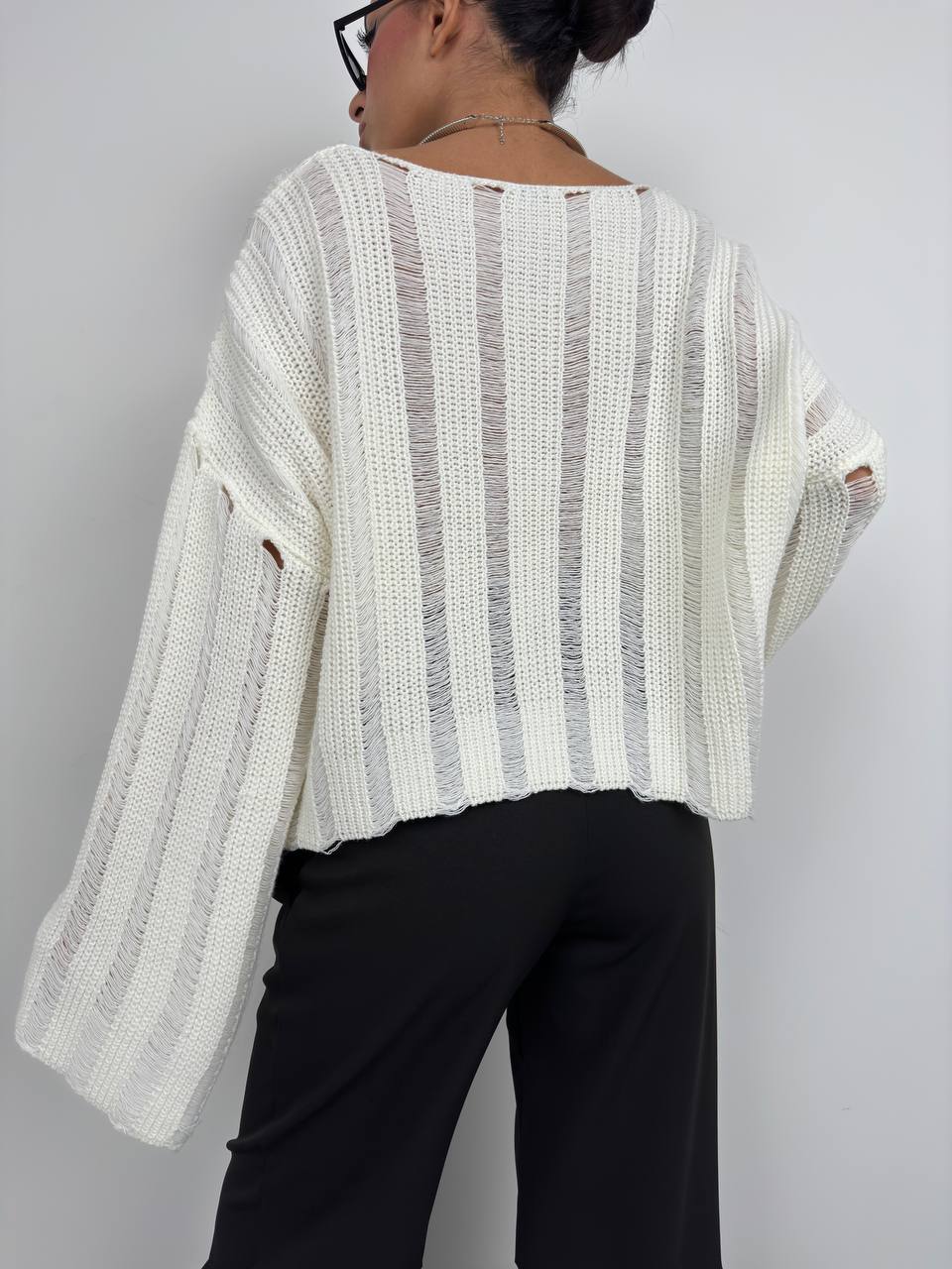 LASER-CUT KNIT TOP