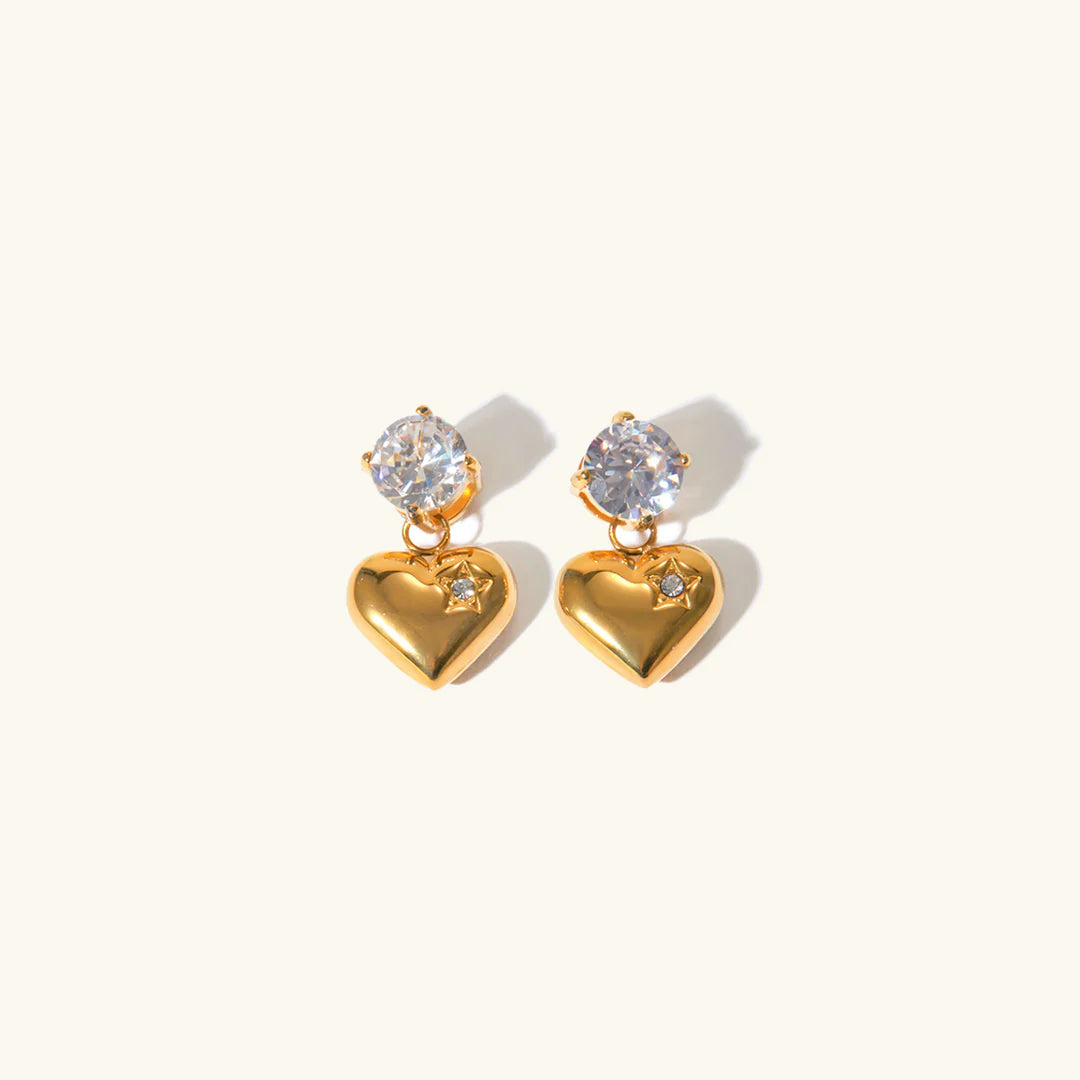 EMMELINE HEART GOLD EARRINGS