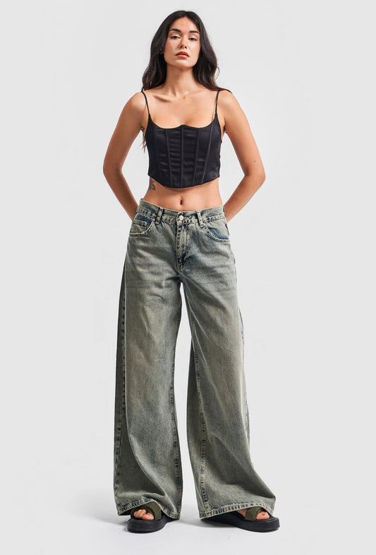 PIMKIE WIDE PALAZZO LEG JEANS