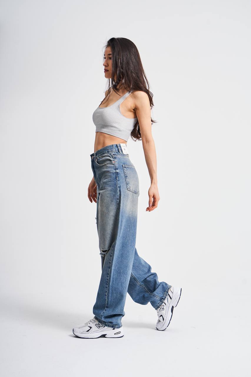 HIGH-WAIST BAGGY JEANS CD4035