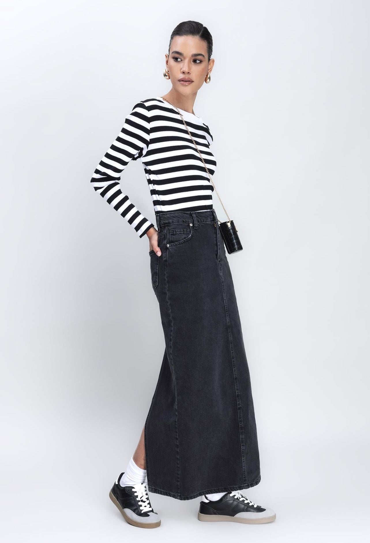 HIGH-RISE MAXI PENCIL SKIRT