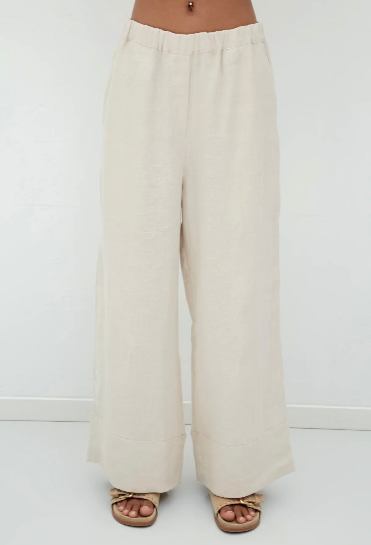 LINEN LOOSE TROUSERS