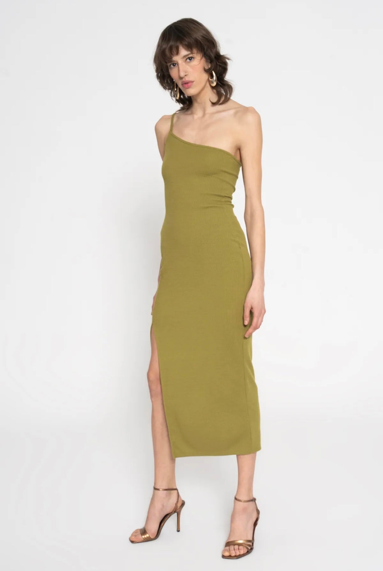 ASYMMETRIC MIDI DRESS