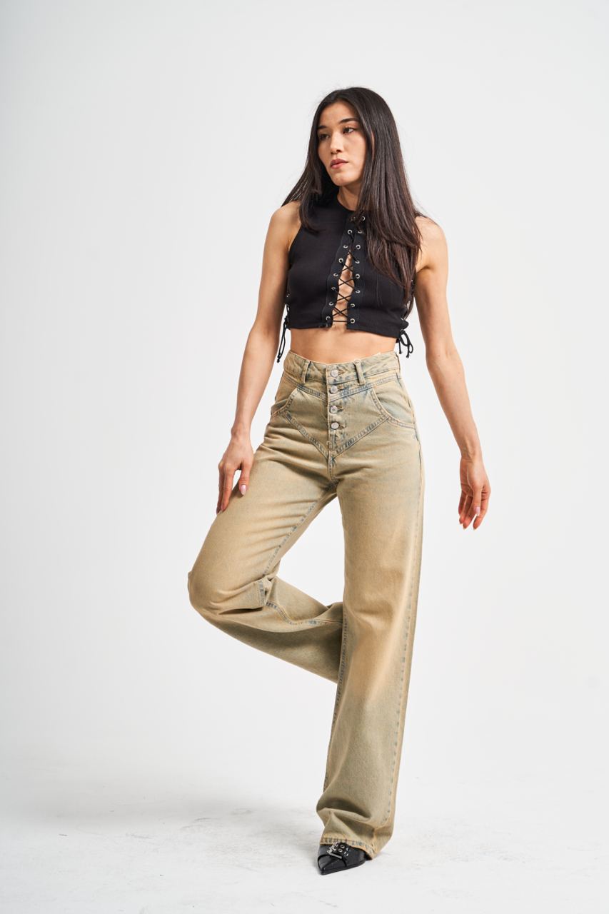 STRAIGHT FIT HIGH-WAIST JEANS CD109