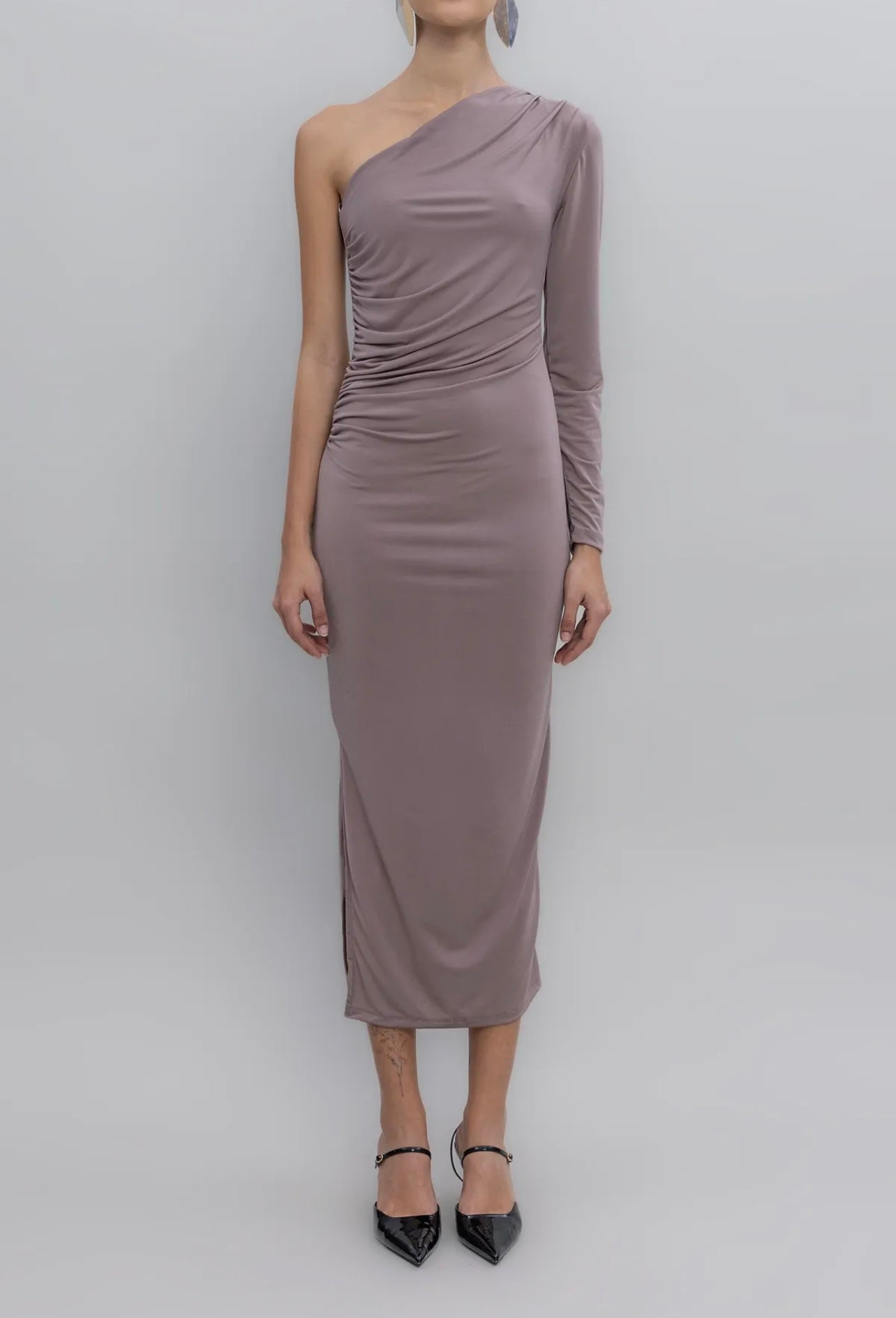 ONE SHOULDER MIDI DRESS