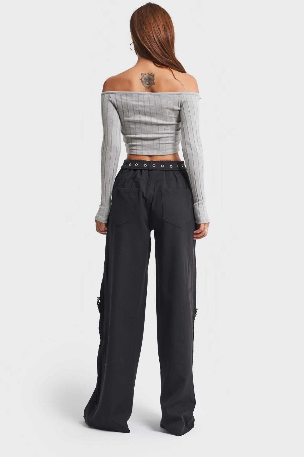 BELT DETAILS PALAZZO FIT TROUSERS