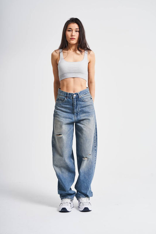 HIGH-WAIST BAGGY JEANS CD4035