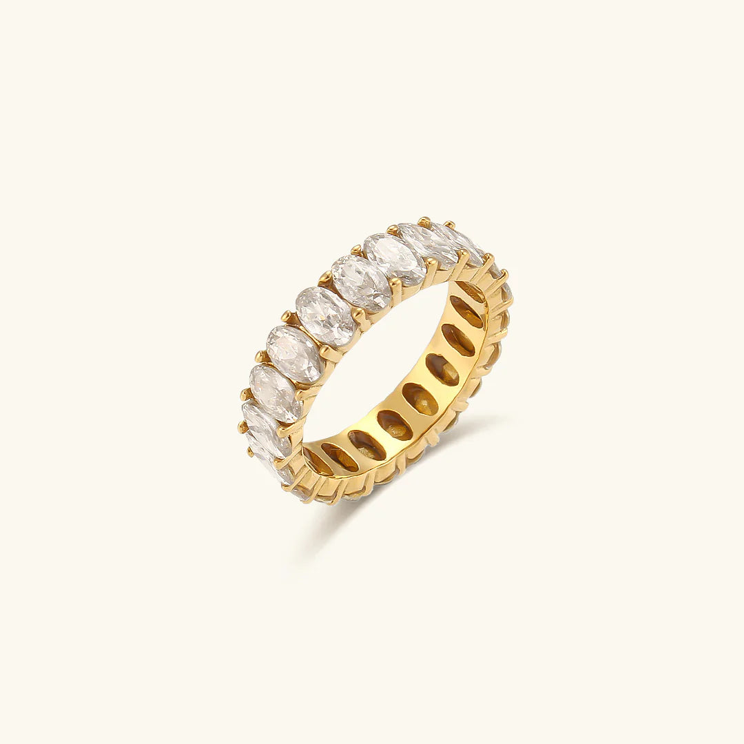 ANTOINETTE DIAMOND SIMULANT GOLD RING