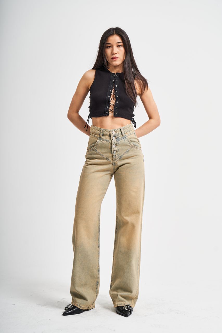 STRAIGHT FIT HIGH-WAIST JEANS CD109