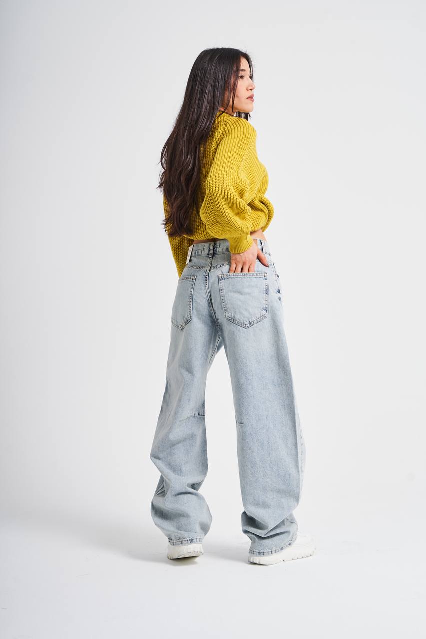 BAGGY-BALLOON MID-RISE JEANS CD143