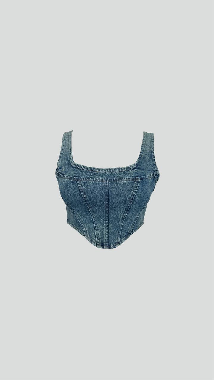 DENIM CROP SHIRT