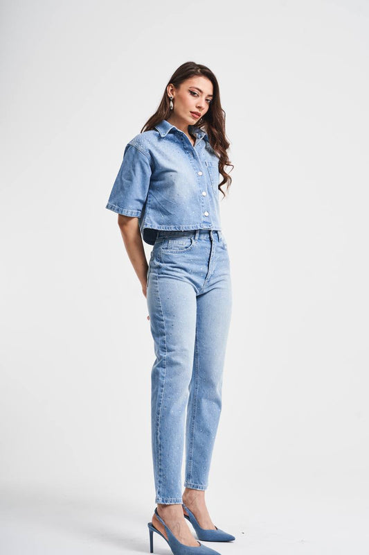 DENIM CROPPED SHIRT