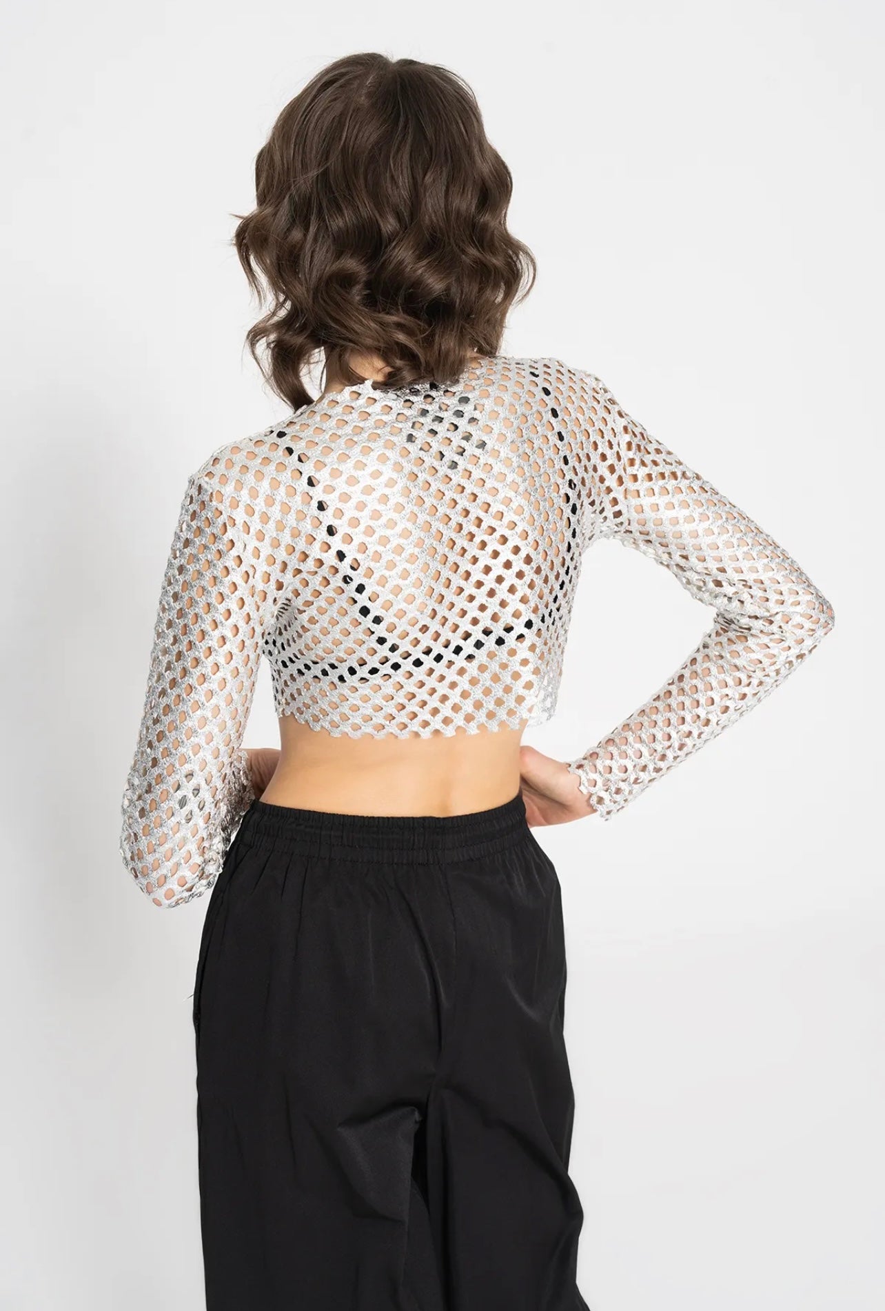 FOIL MESH CROP TOP