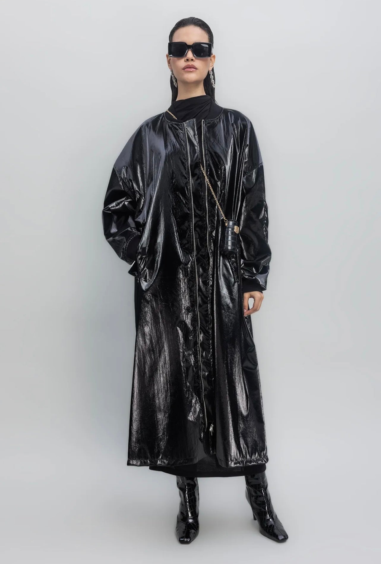 OVERSIZED LEATHER TRENCH COAT