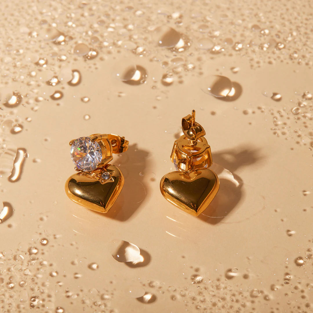 EMMELINE HEART GOLD EARRINGS