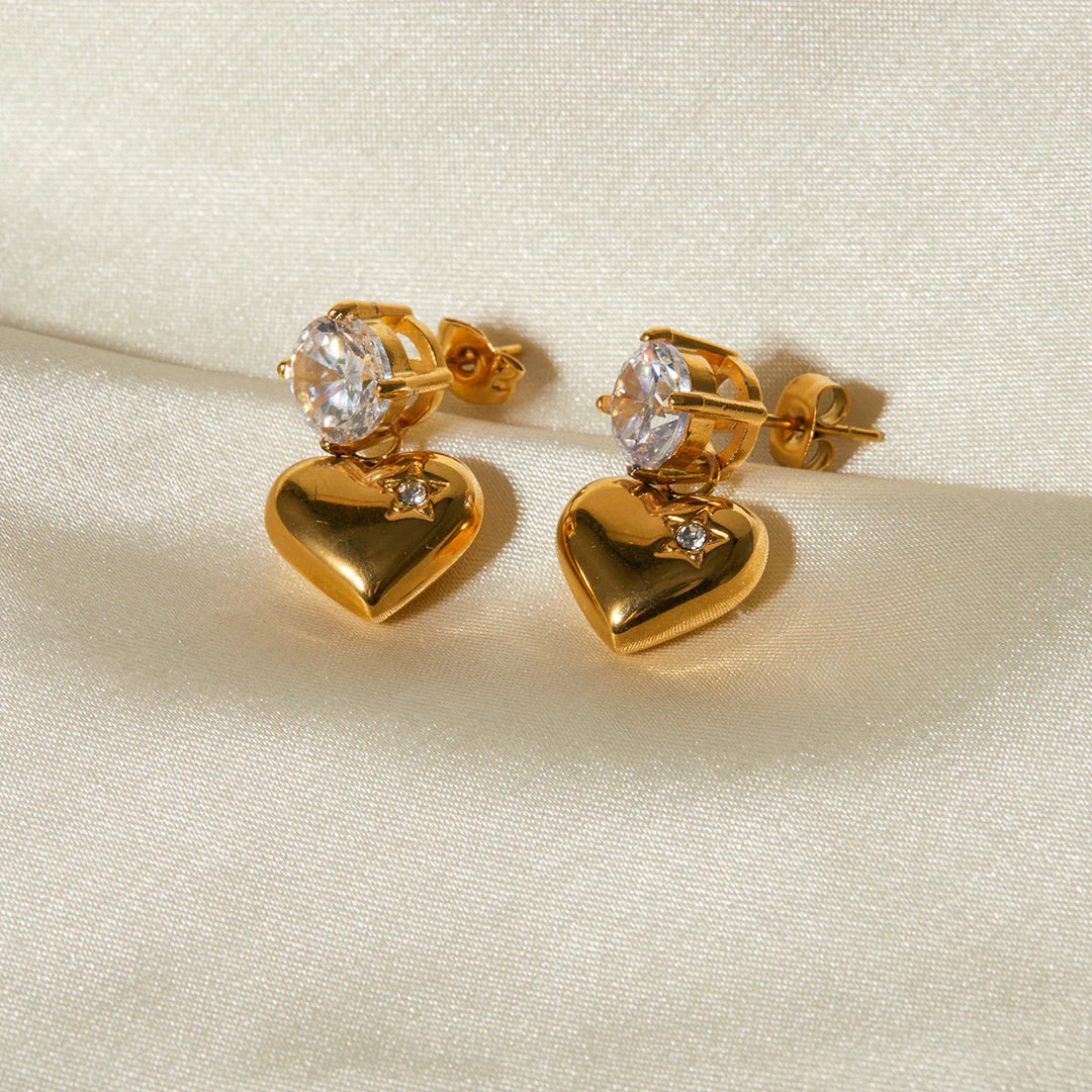 EMMELINE HEART GOLD EARRINGS